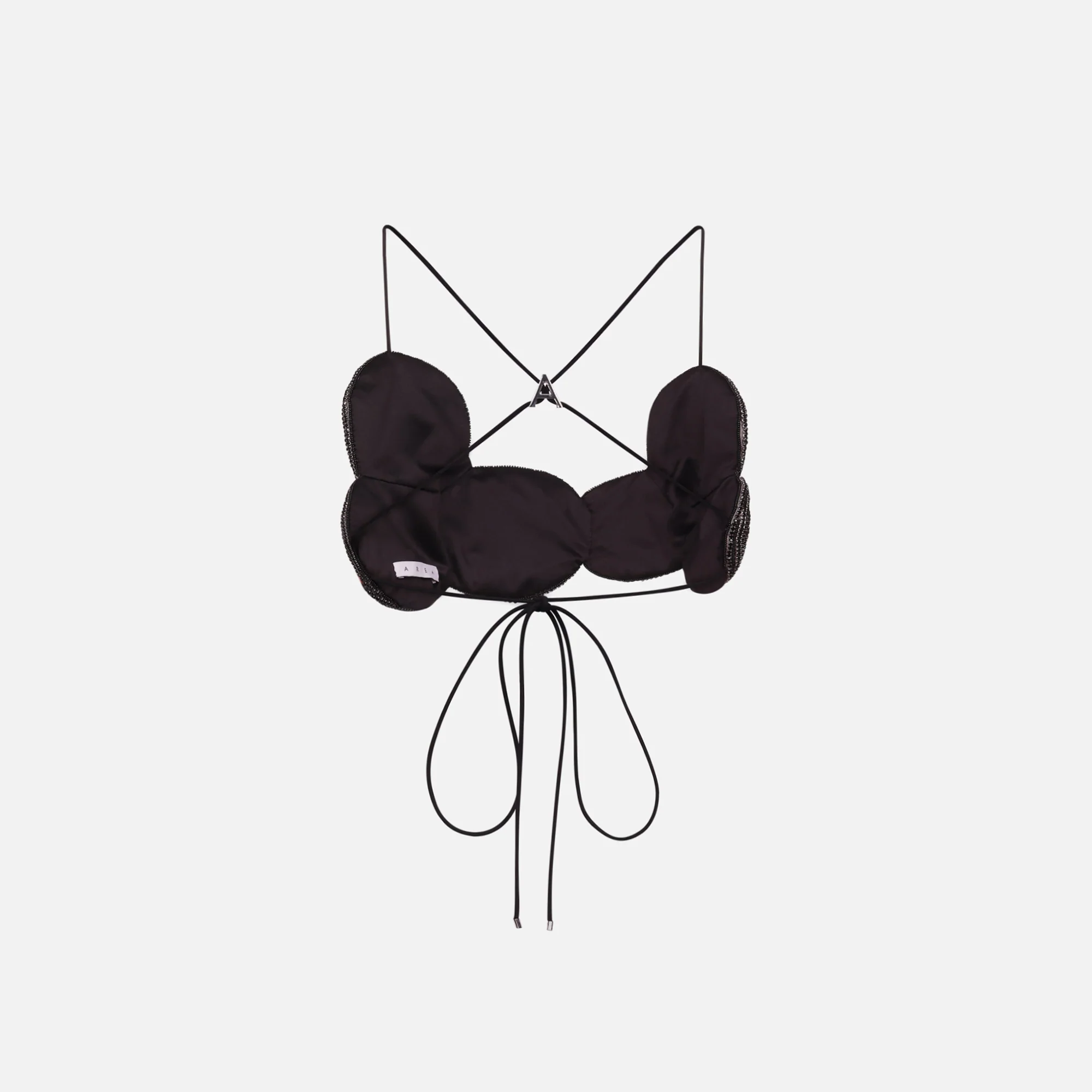 Embroidered Crystal Flower Bra