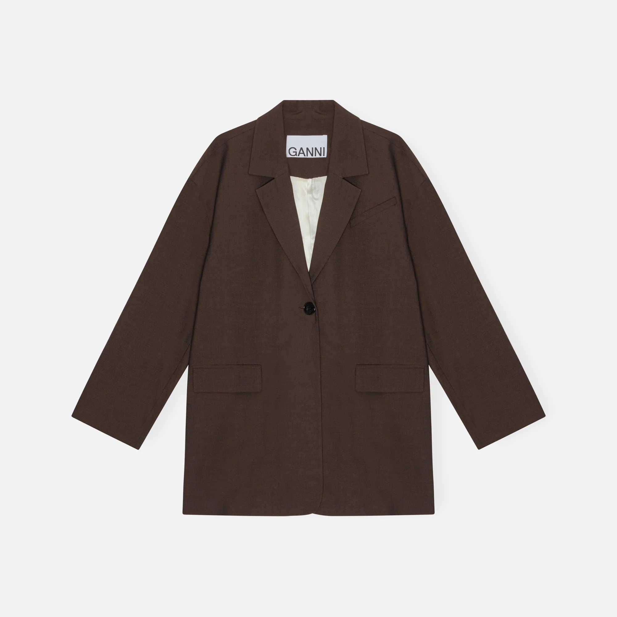 Drapey Melange Dropped Shoulder Boxy Blazer