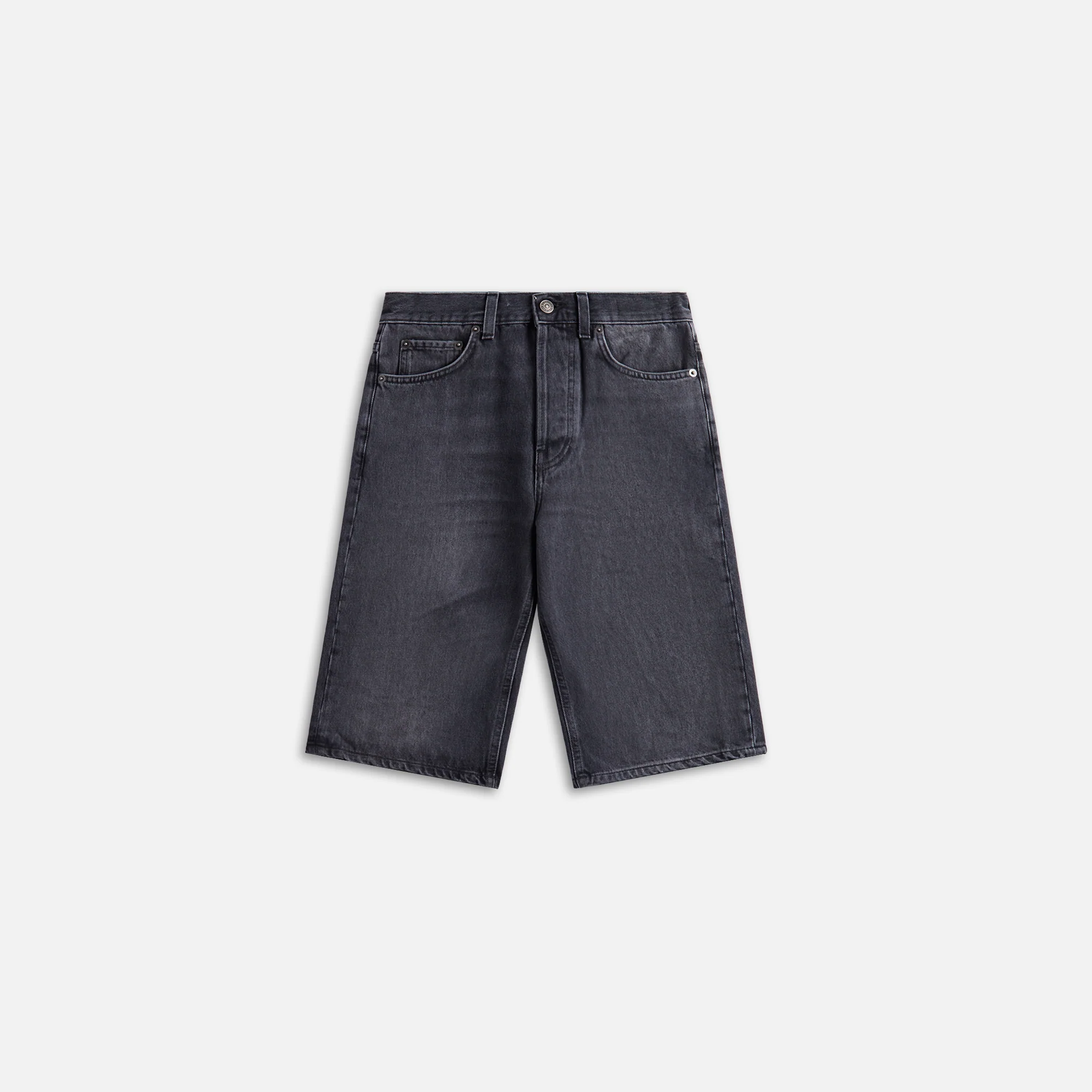 Faded Black Denim Shorts
