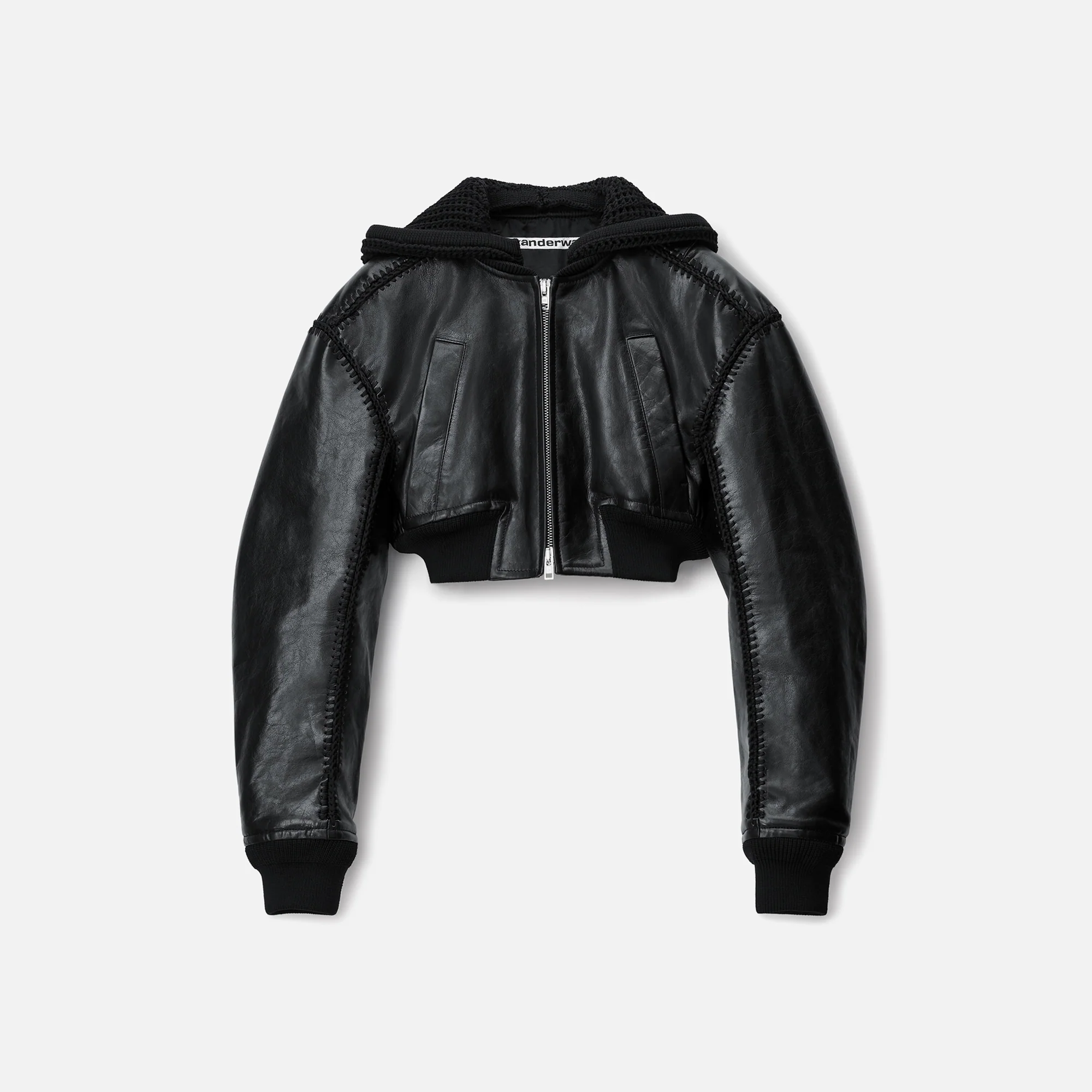 Bomber Jacket with Crochet Hood