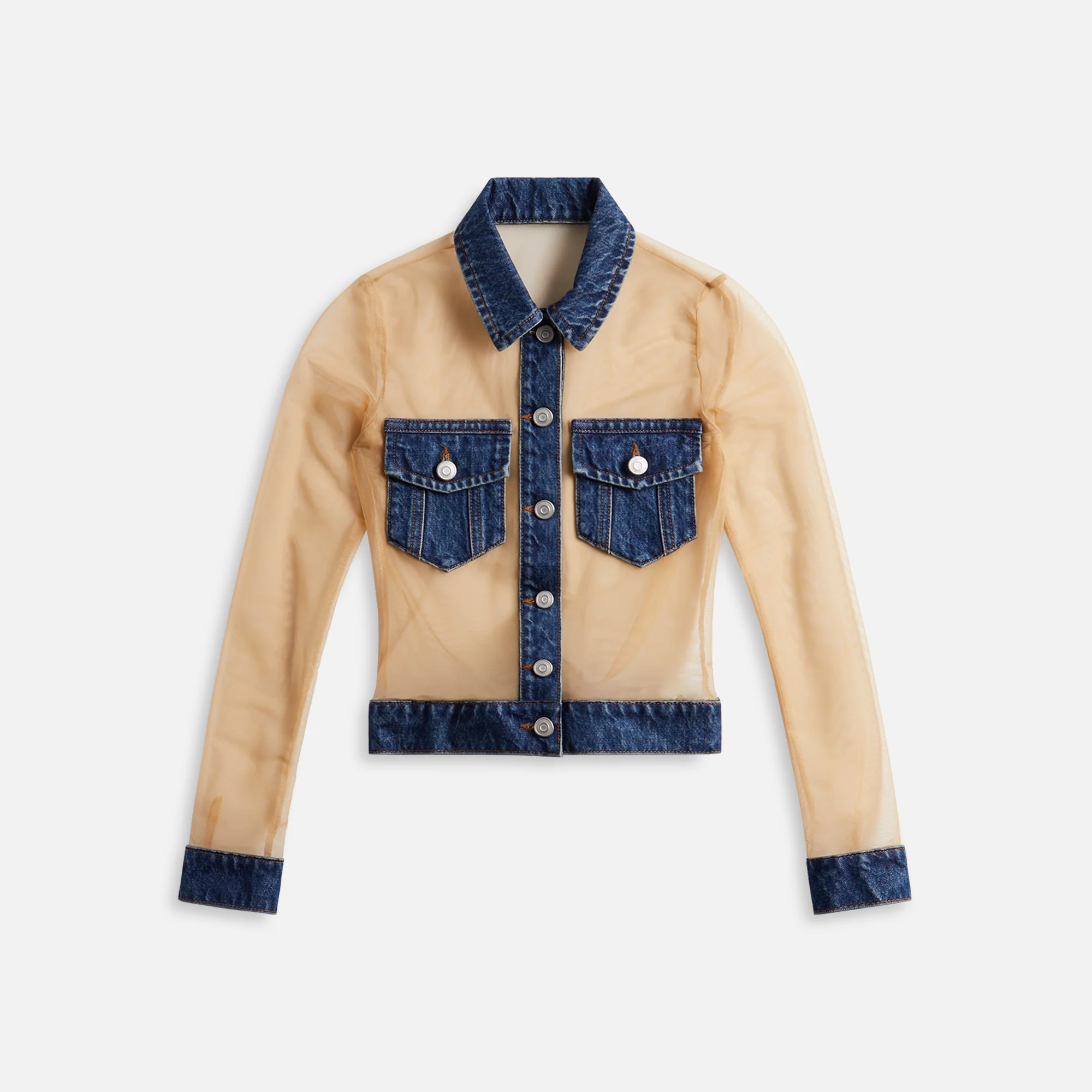 Tulle Illusion Denim Top
