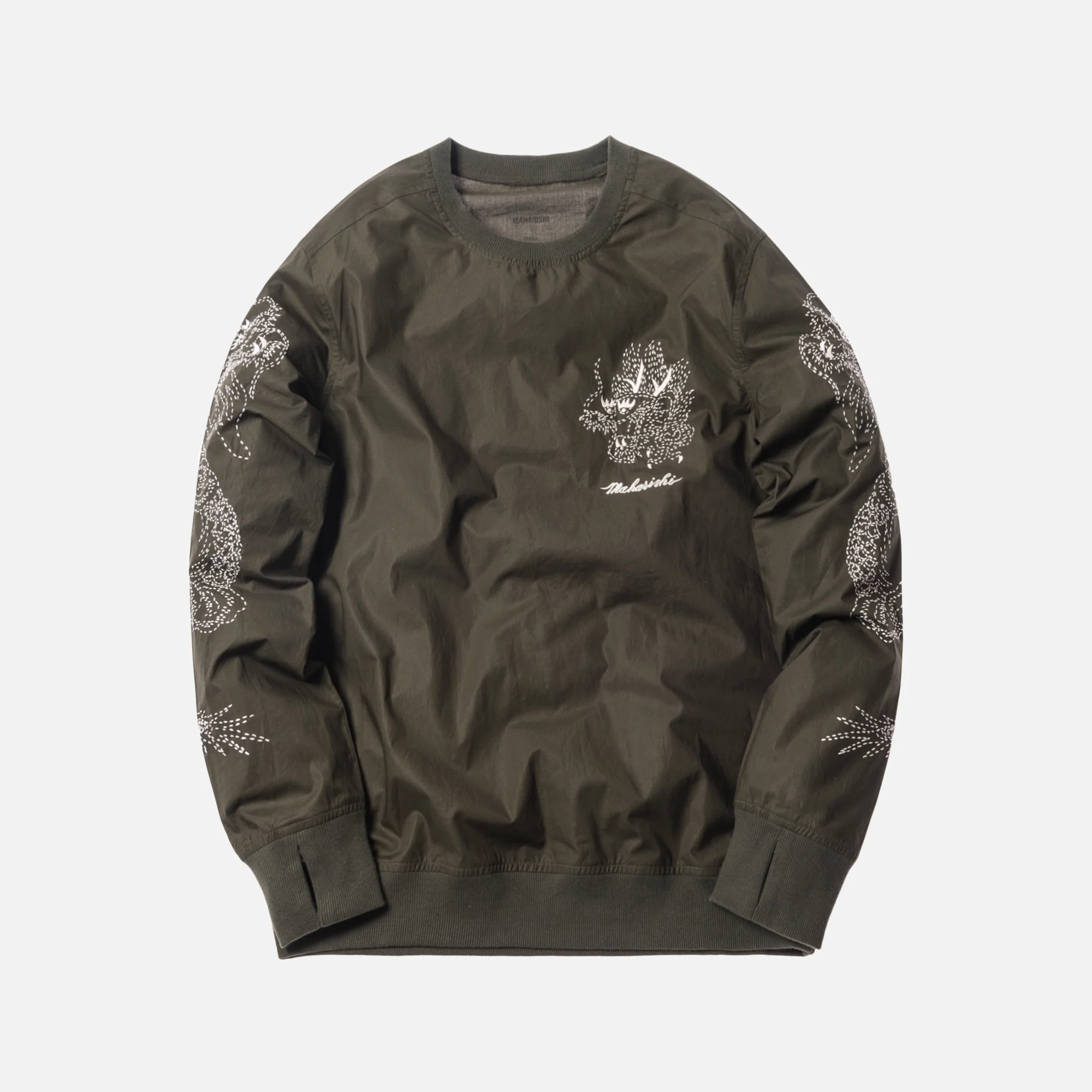 Stencil Dragon Woven Track Crewneck