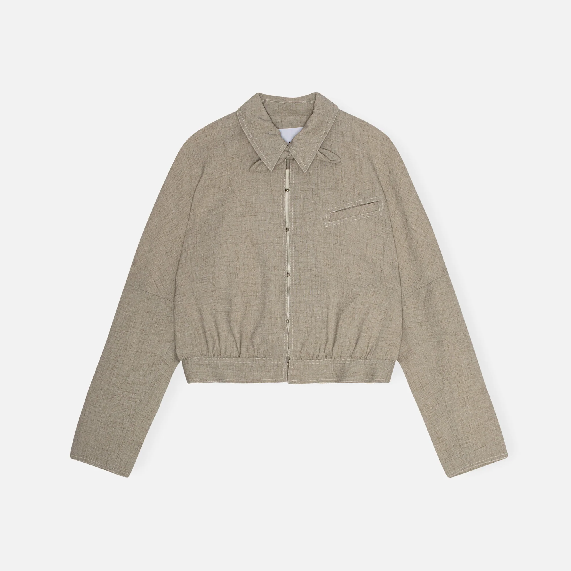 Light Melange Suiting Short Jacket