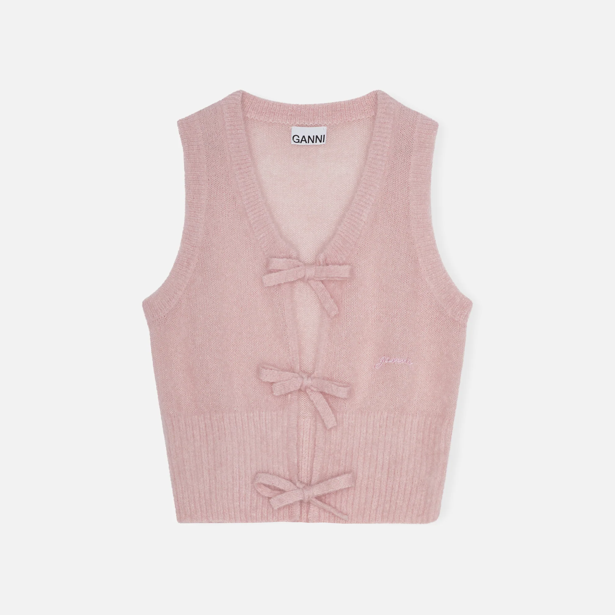 Light Mohair Tie String Vest