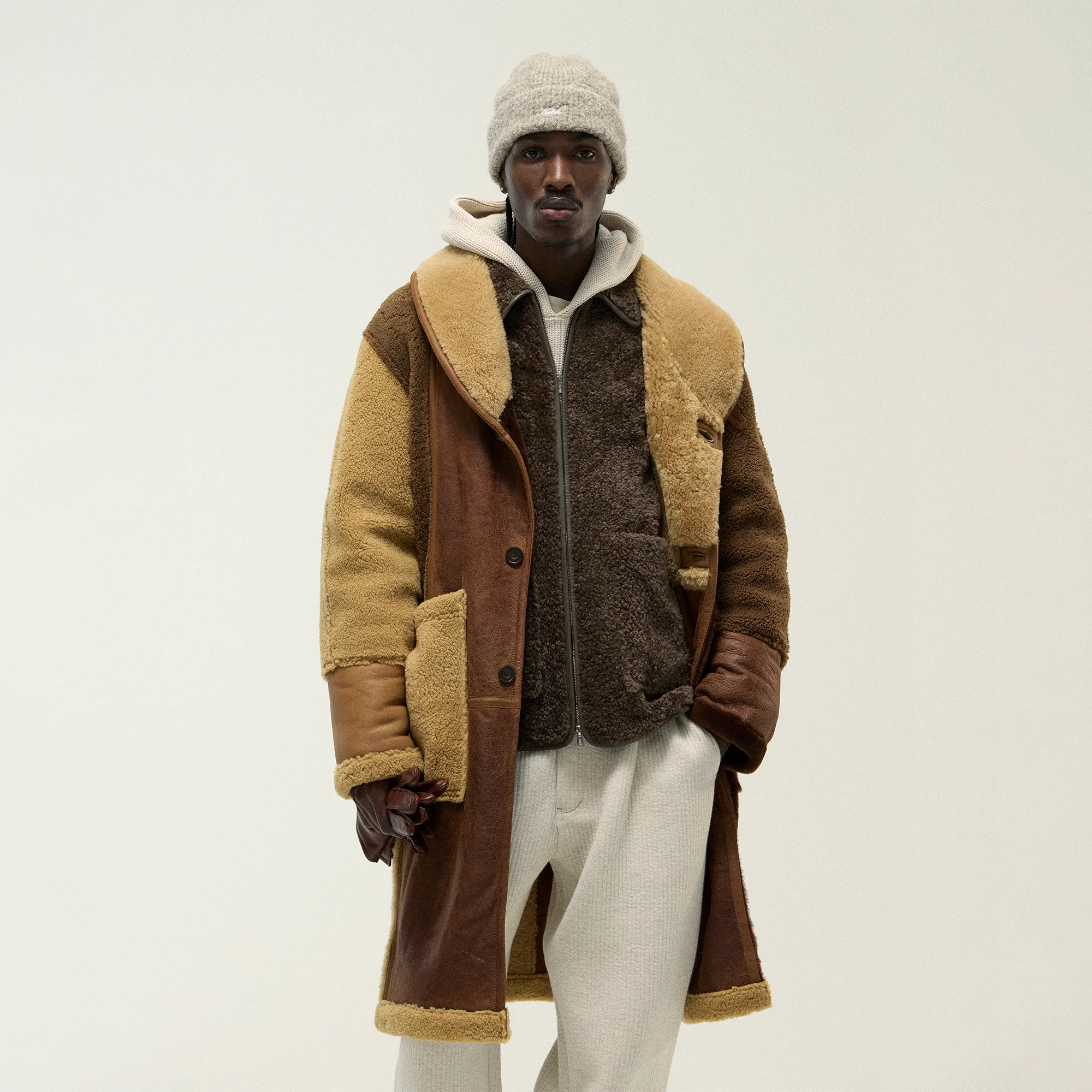 Kith Shearling Patchwork Becker Coat