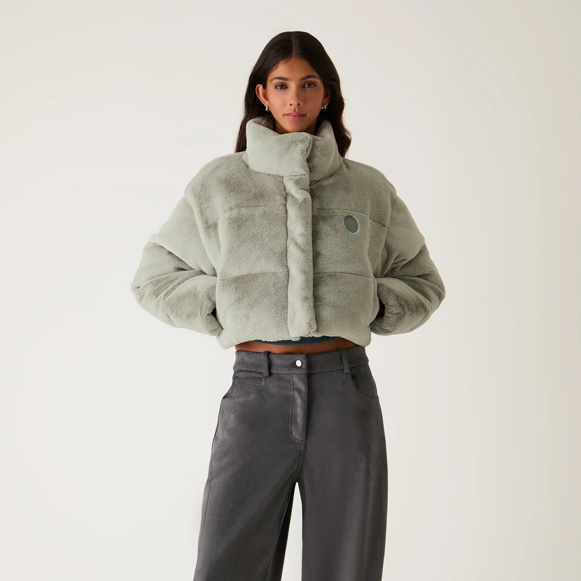 Kith Women Shae Cropped Fur Puffer