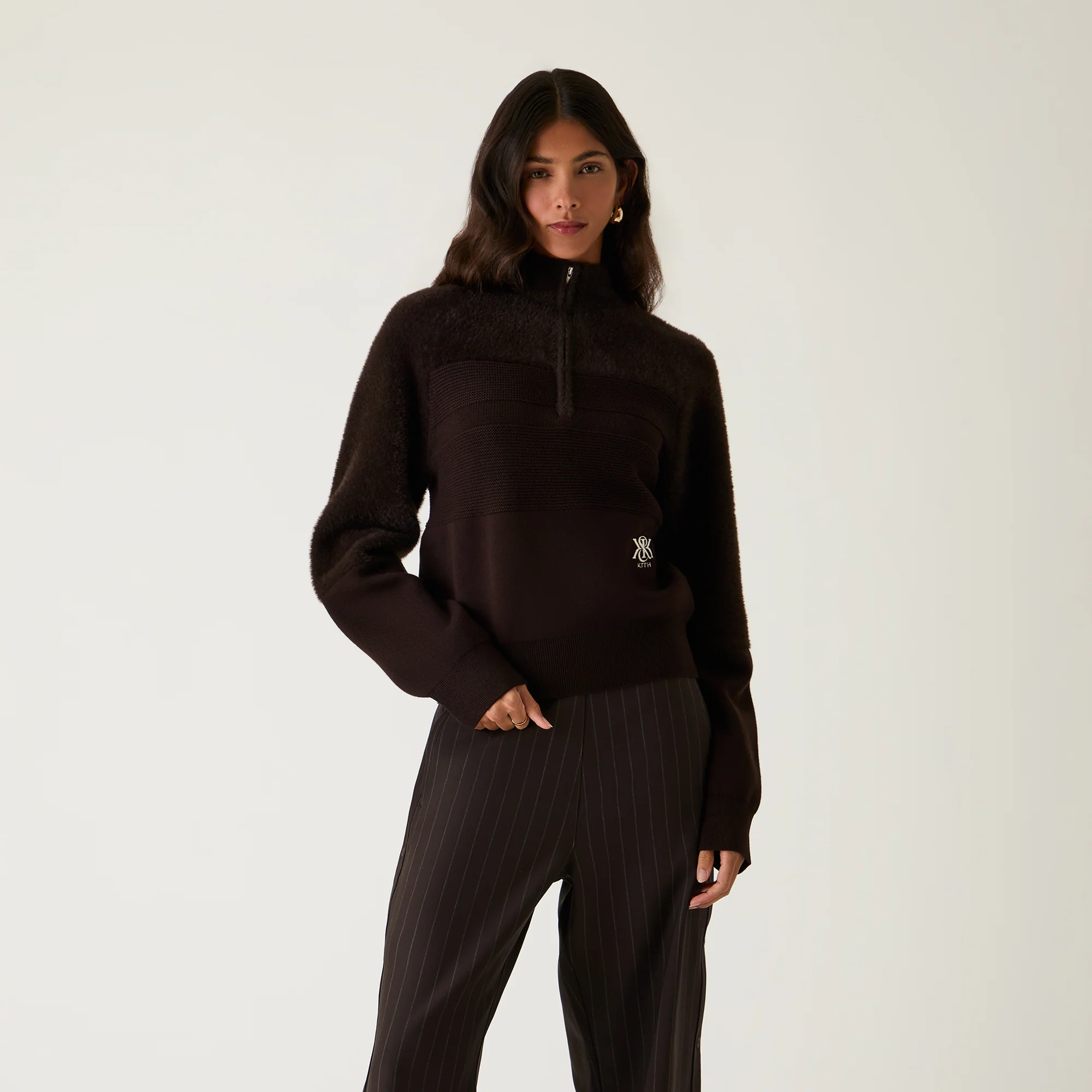 Kith Women Presley Blocked Mohair Zip Sweater