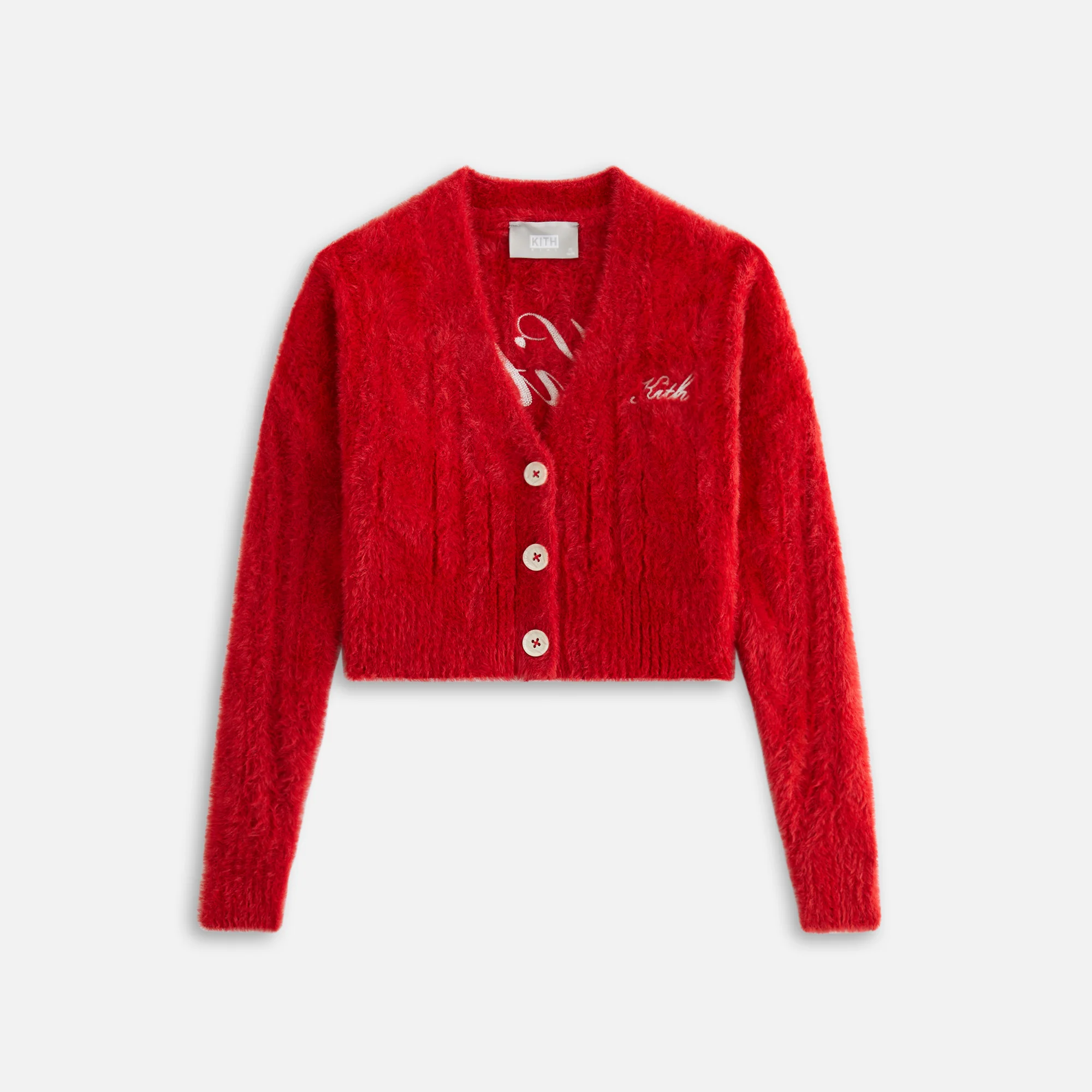Kith Kids Mohair Cable Knit Cropped Cardigan