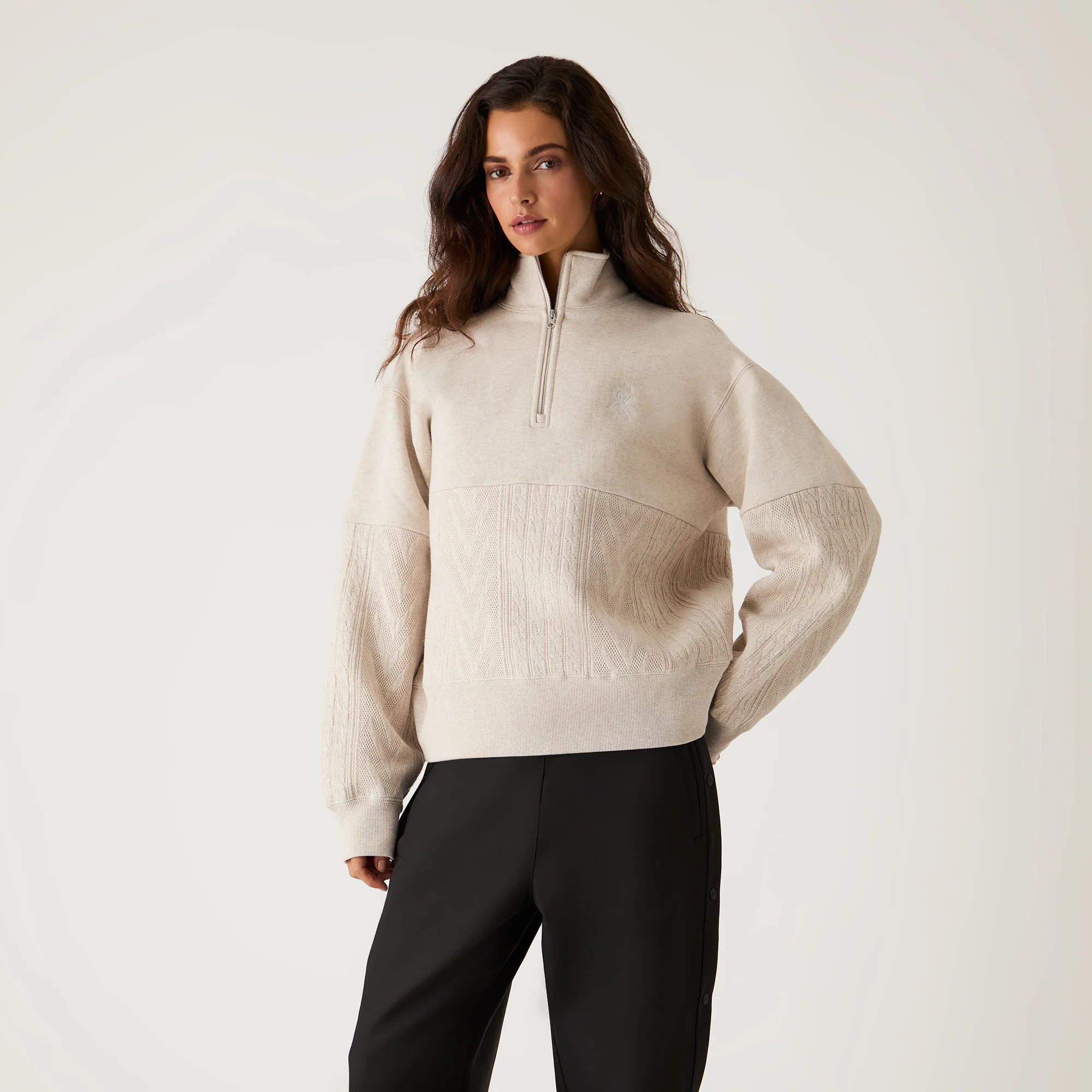 Kith Women Hunter Cable Panelled Quarter Zip