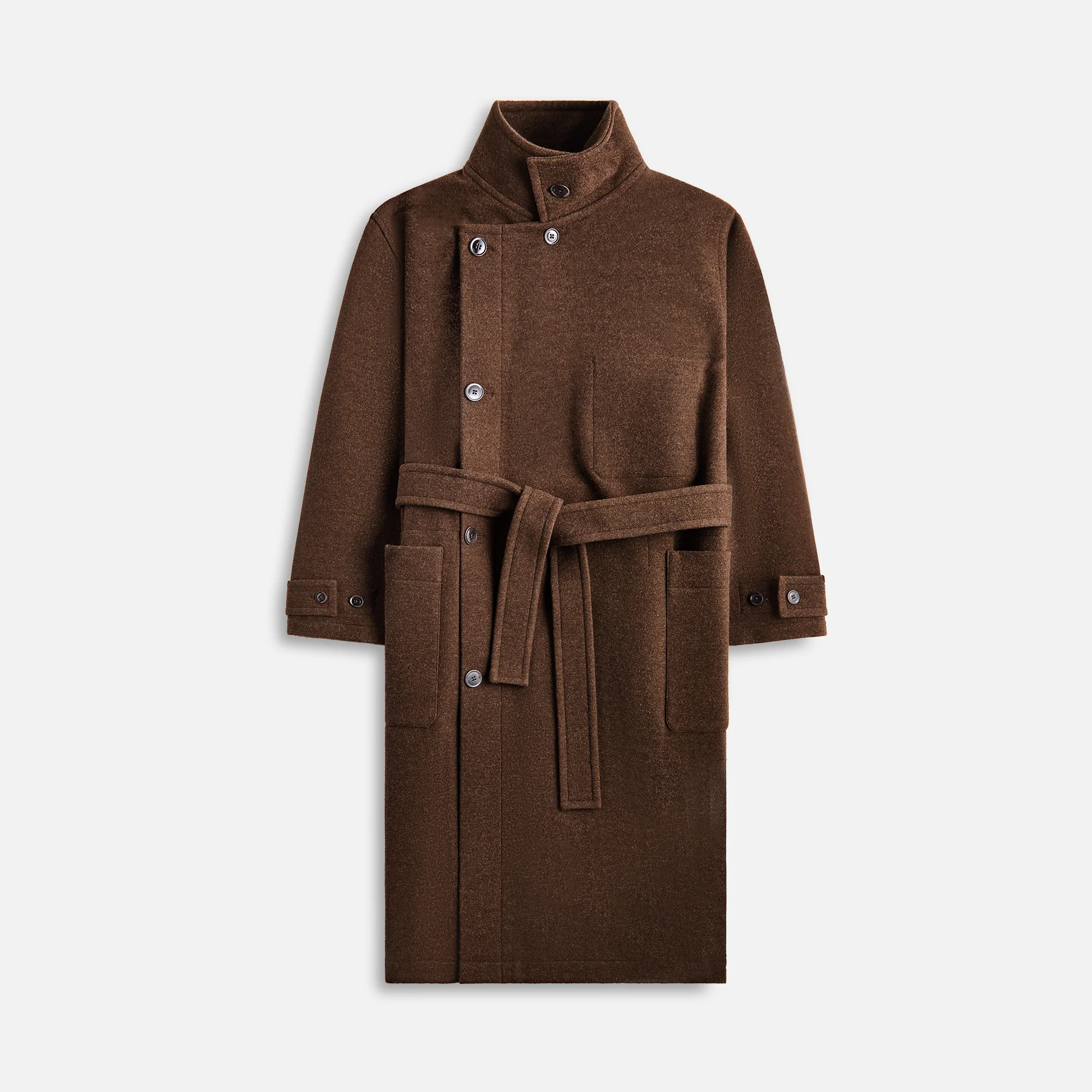 Wrap Coat With Contrast Stitch