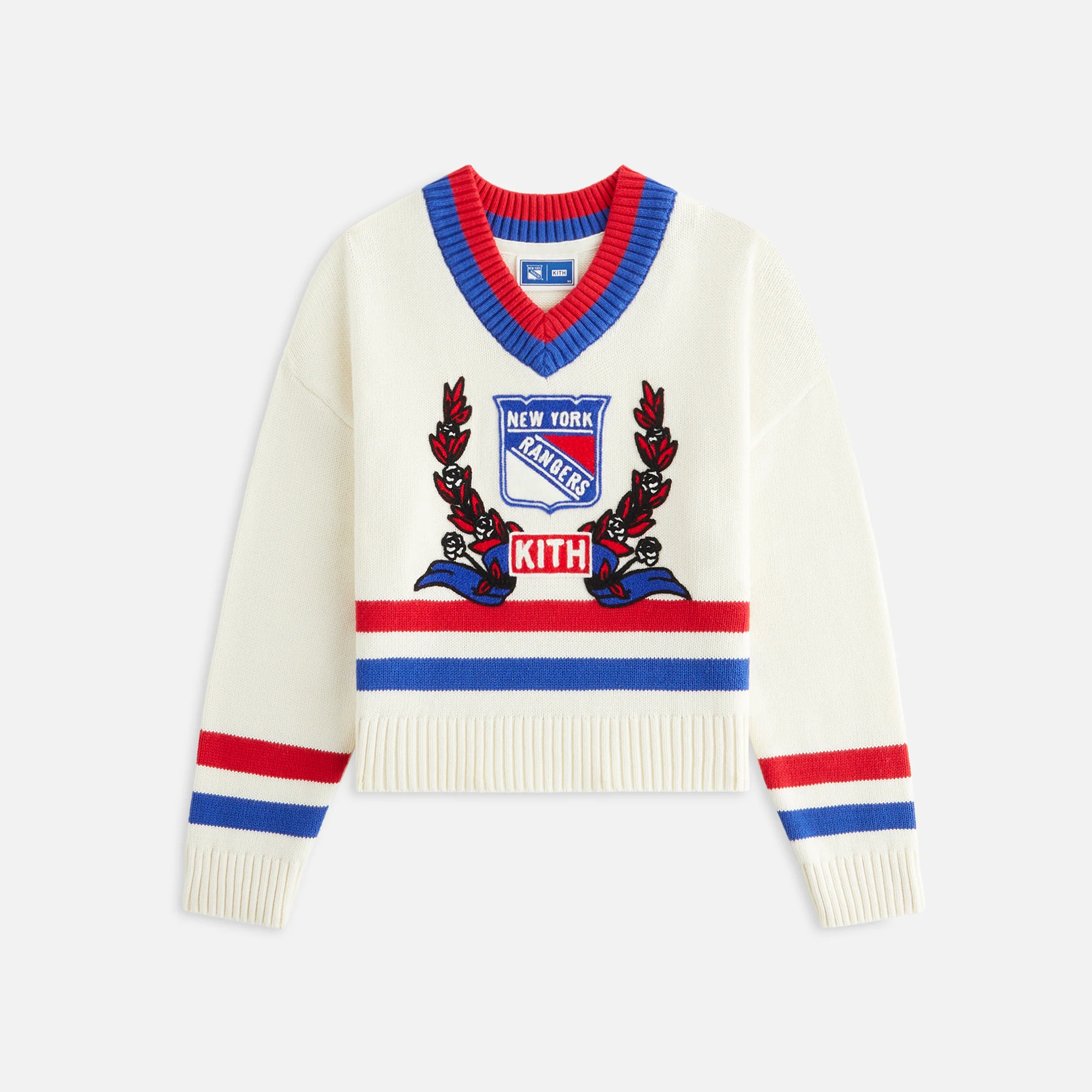 Kith Kids for the New York Rangers V-Neck Lewis Sweater