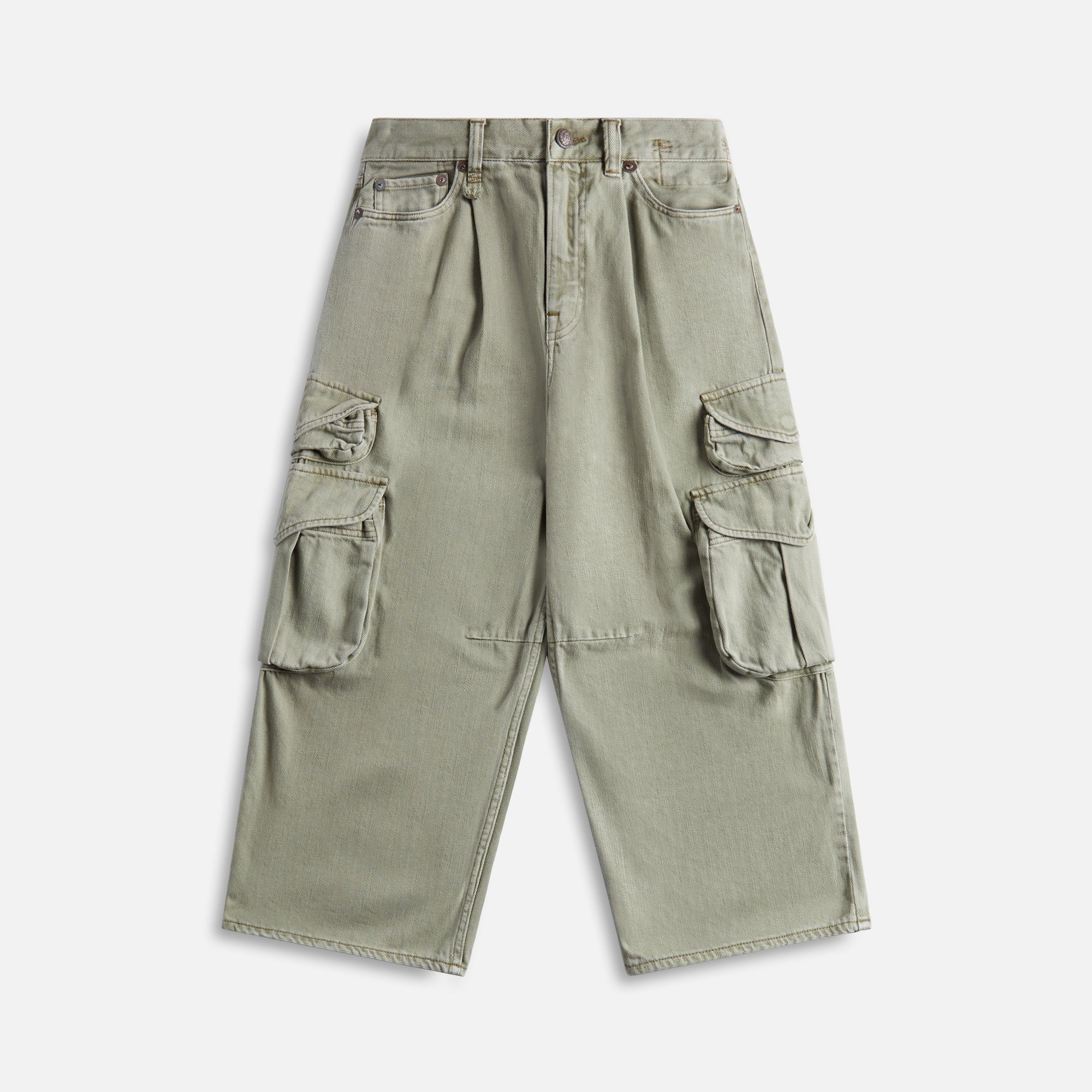 Cropped Multi Pocket Cargo Jeans