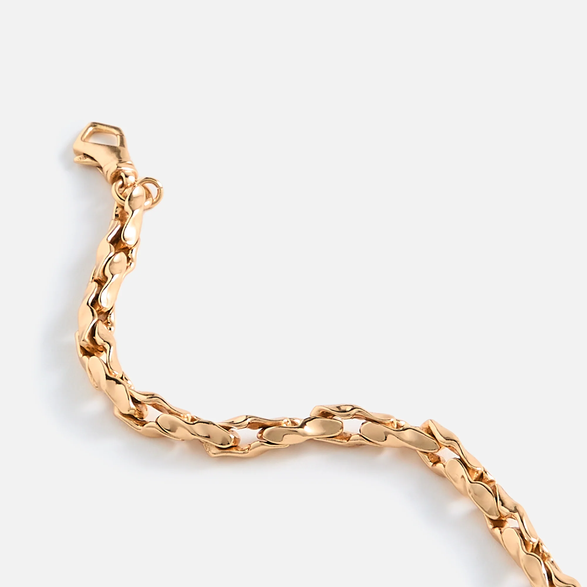 Gold Hammered Chain Bracelet (Large)