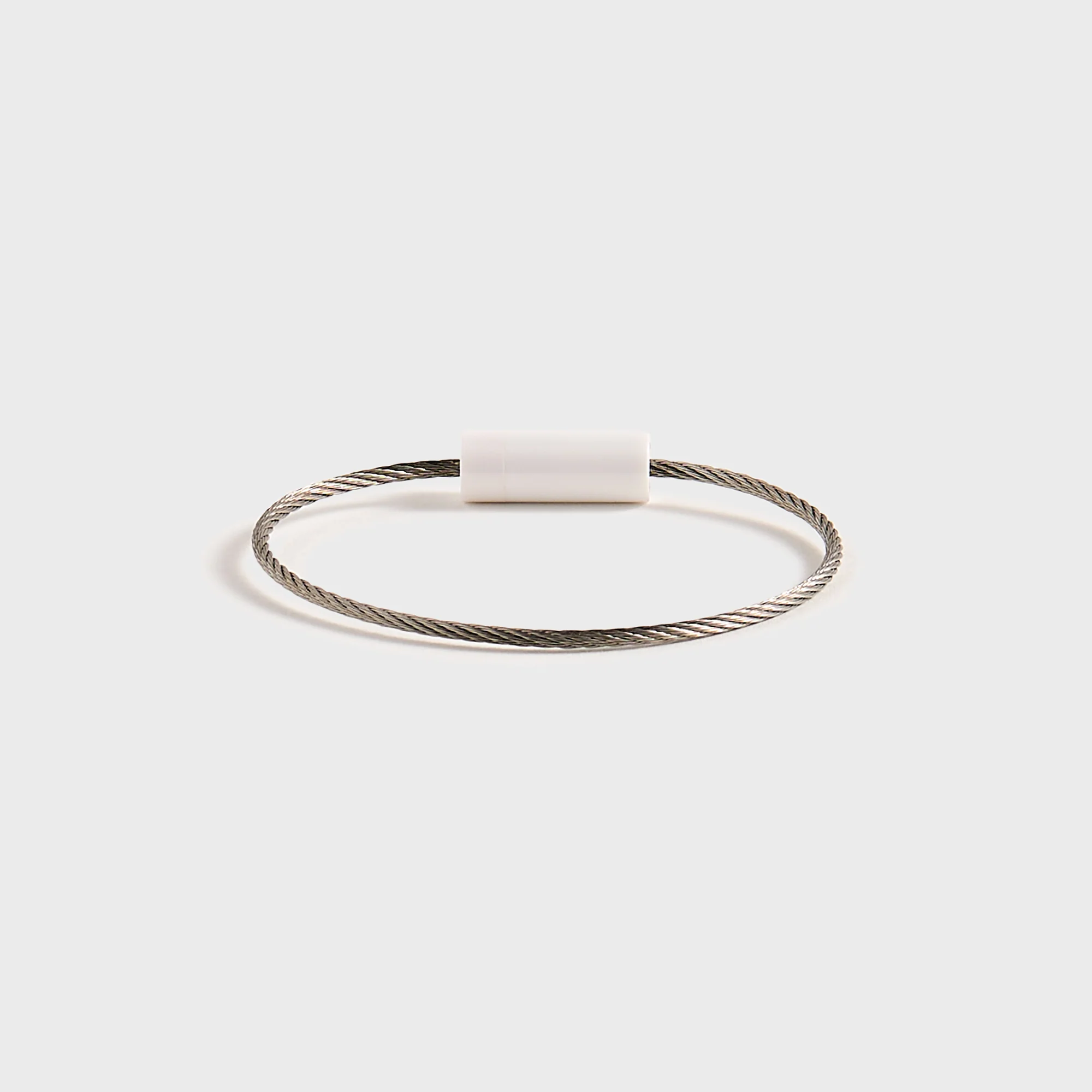 5g Brushed White Ceramic Cable Bracelet