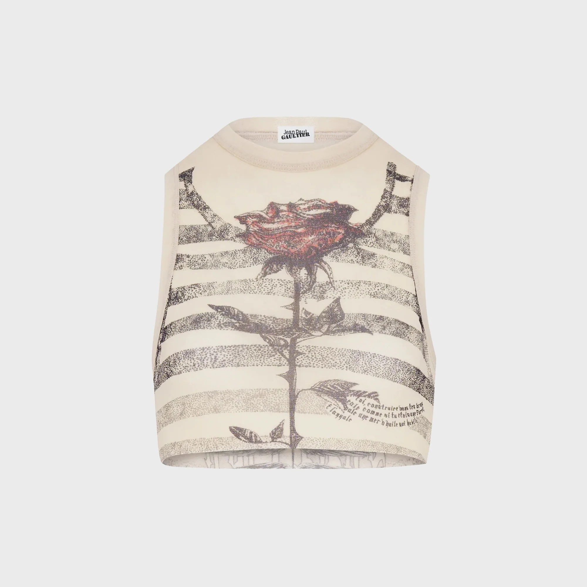 Mesh Crop Top Printed Tattoo MariniÃÂ¨re
