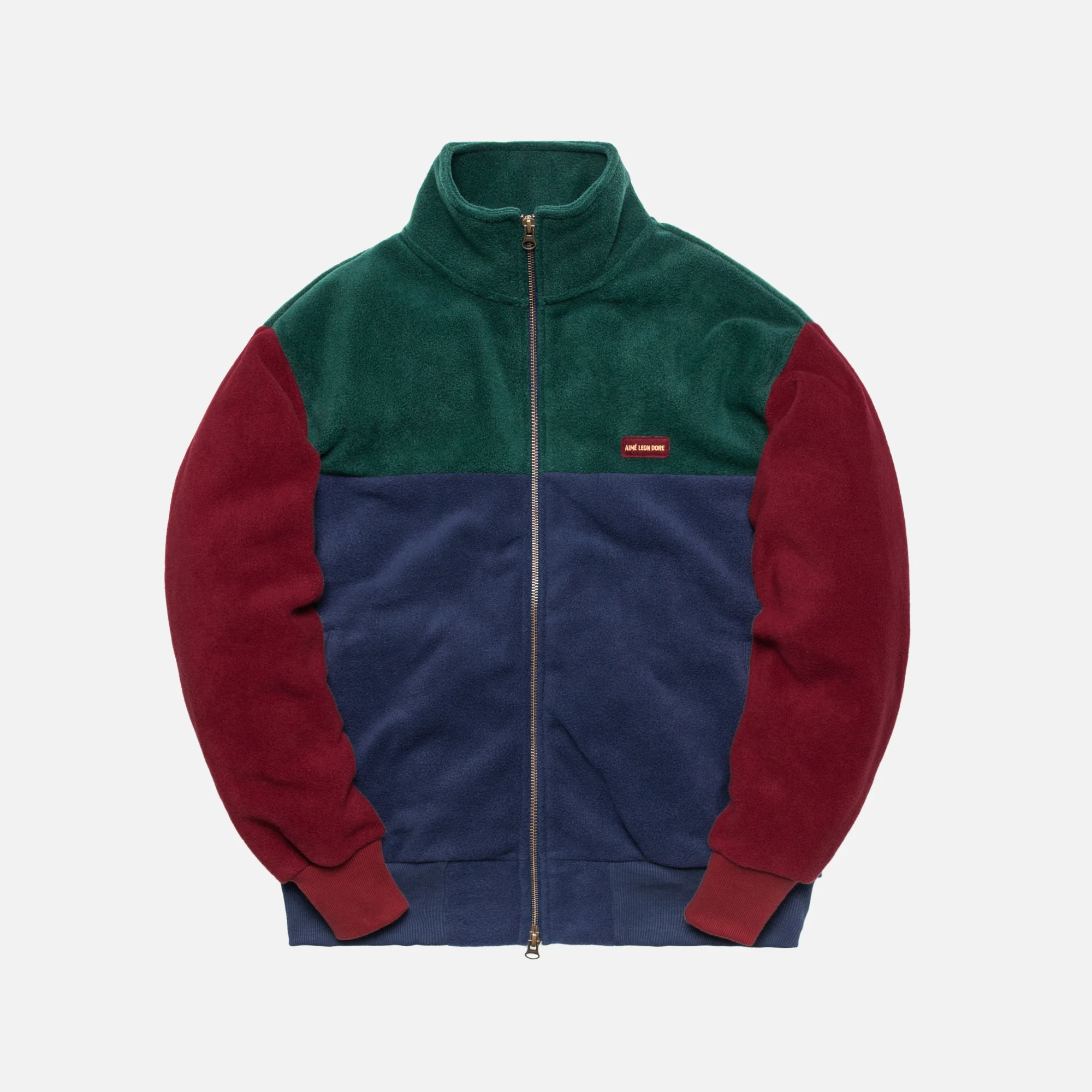 Polar Fleece Blocked Zip-Up Jacket