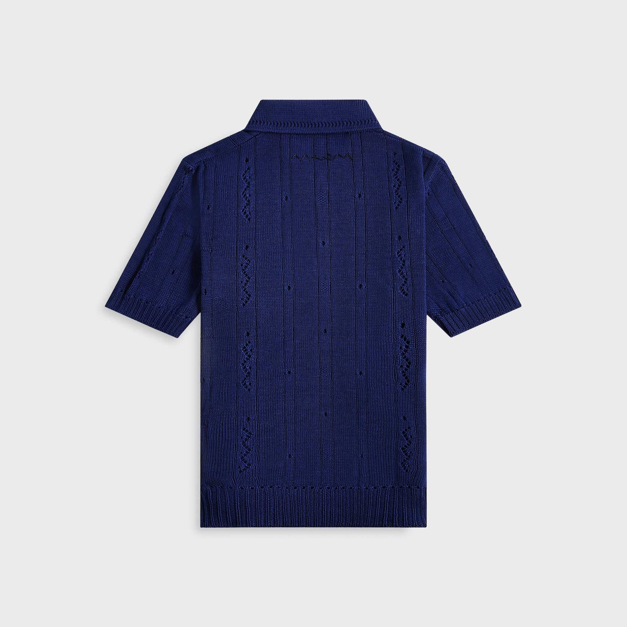 Short Sleeve Crochet Polo Shirt